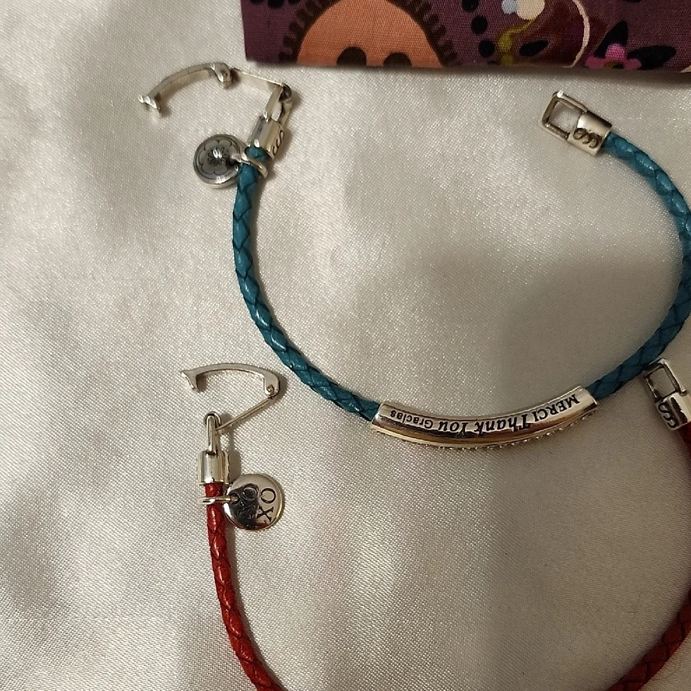 Elegant Silver and Red/Blue Bracelet Set - Picture 6 of 6